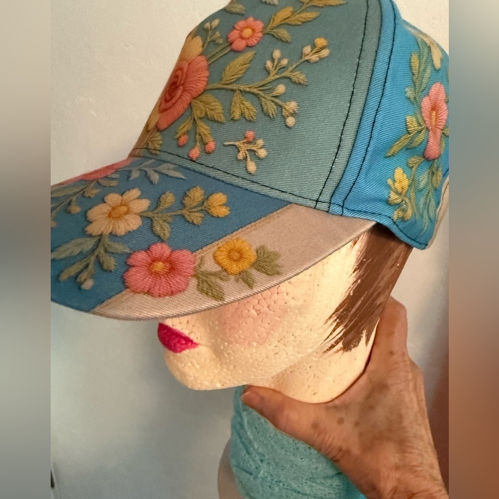 Floral Print Colorblock Snapback Trucker Hat New